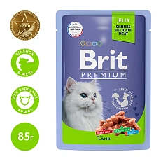 Brit Premium Пауч для взрослых кошек (Ягненок в желе)